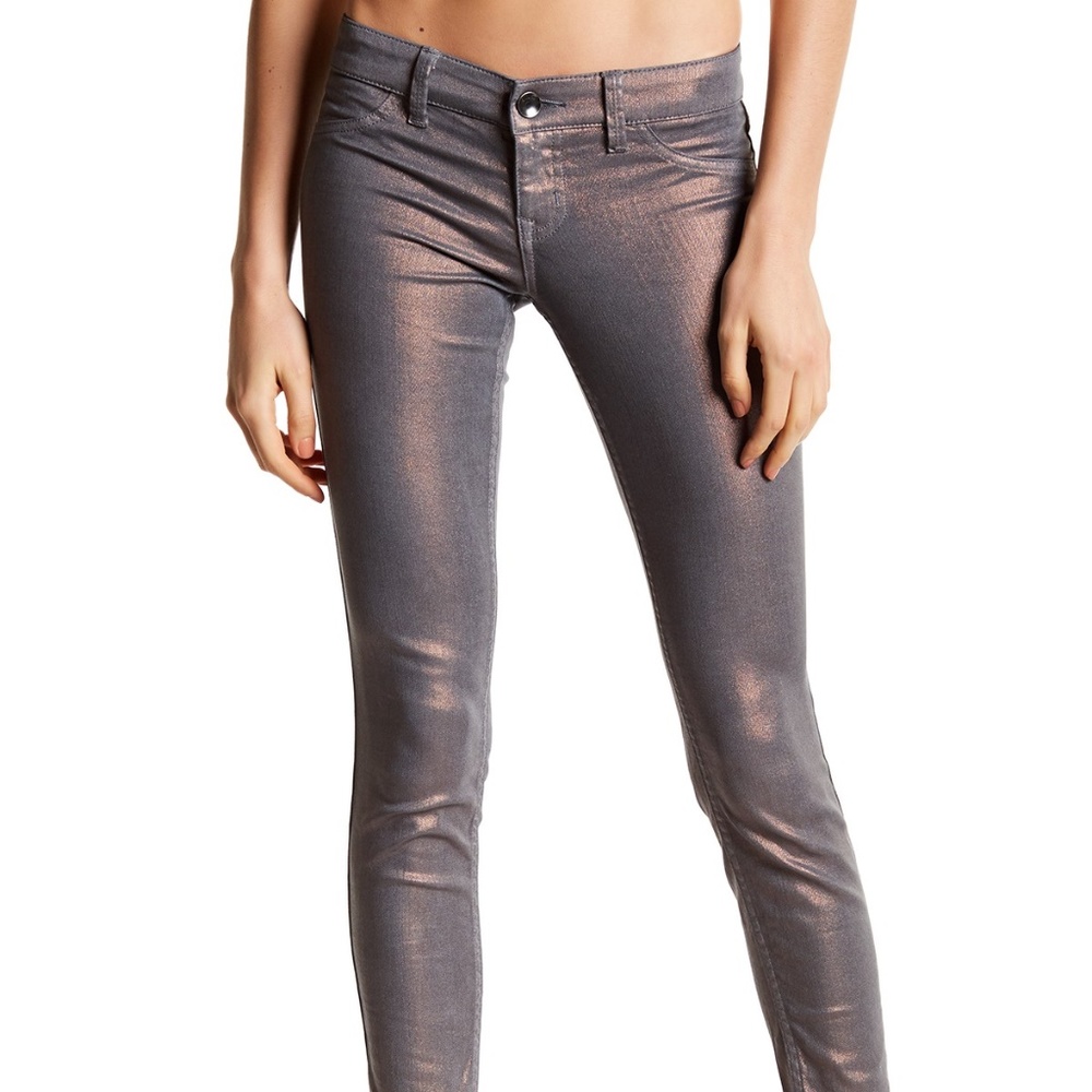 Rose gold shiny skinny jeans, Level 99
